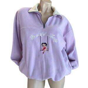 Y2K Sports World Betty Boop "Beautiful Lady" Pullover Fleece Sweater Medium